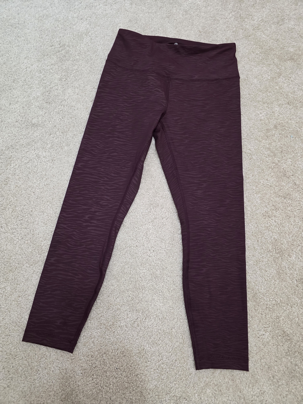 90 Degree By Reflex Maroon Animal-Print Leggings Size L